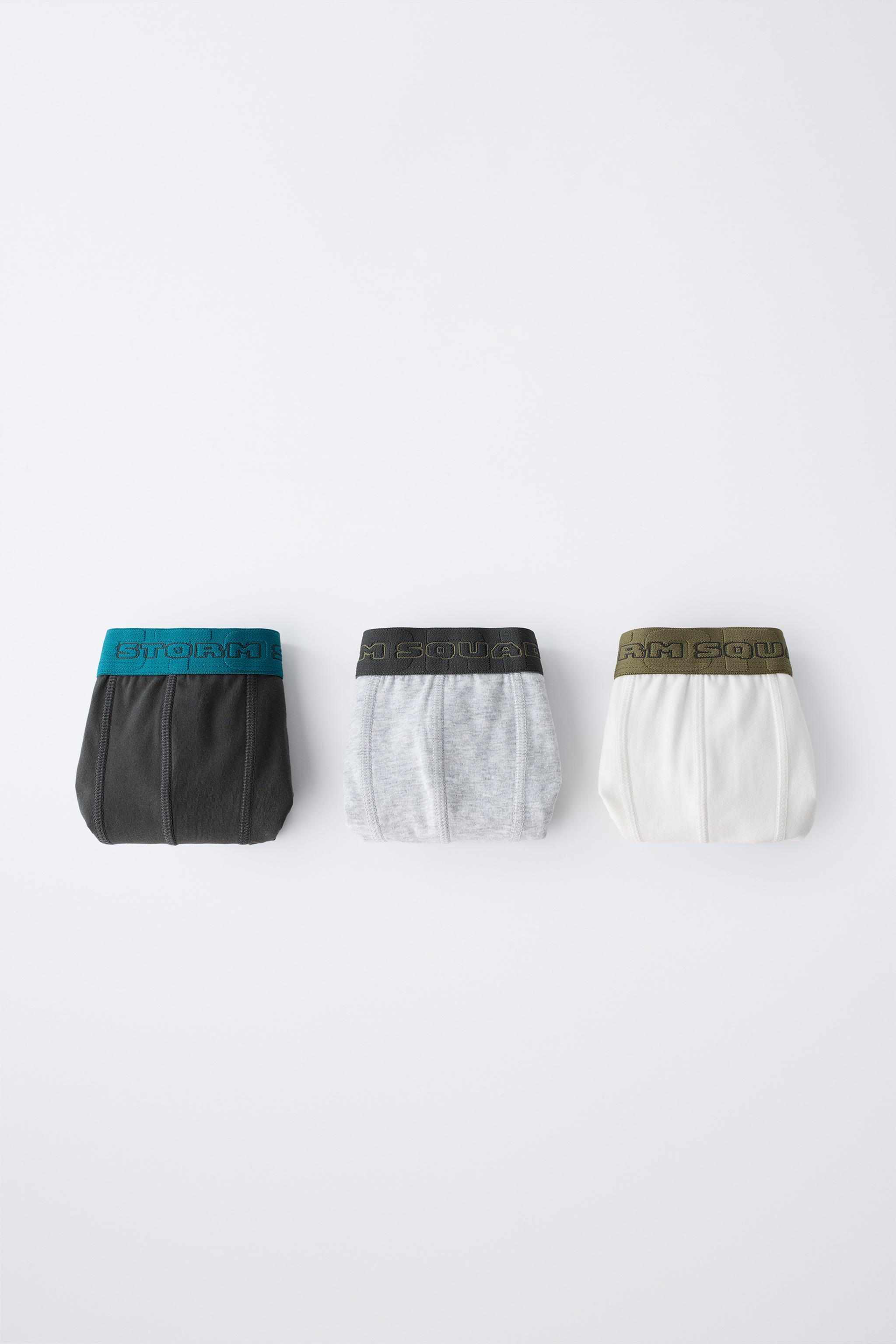 6-14 ANS/ LOT DE TROIS BOXERS À INSCRIPTION EN RELIEF